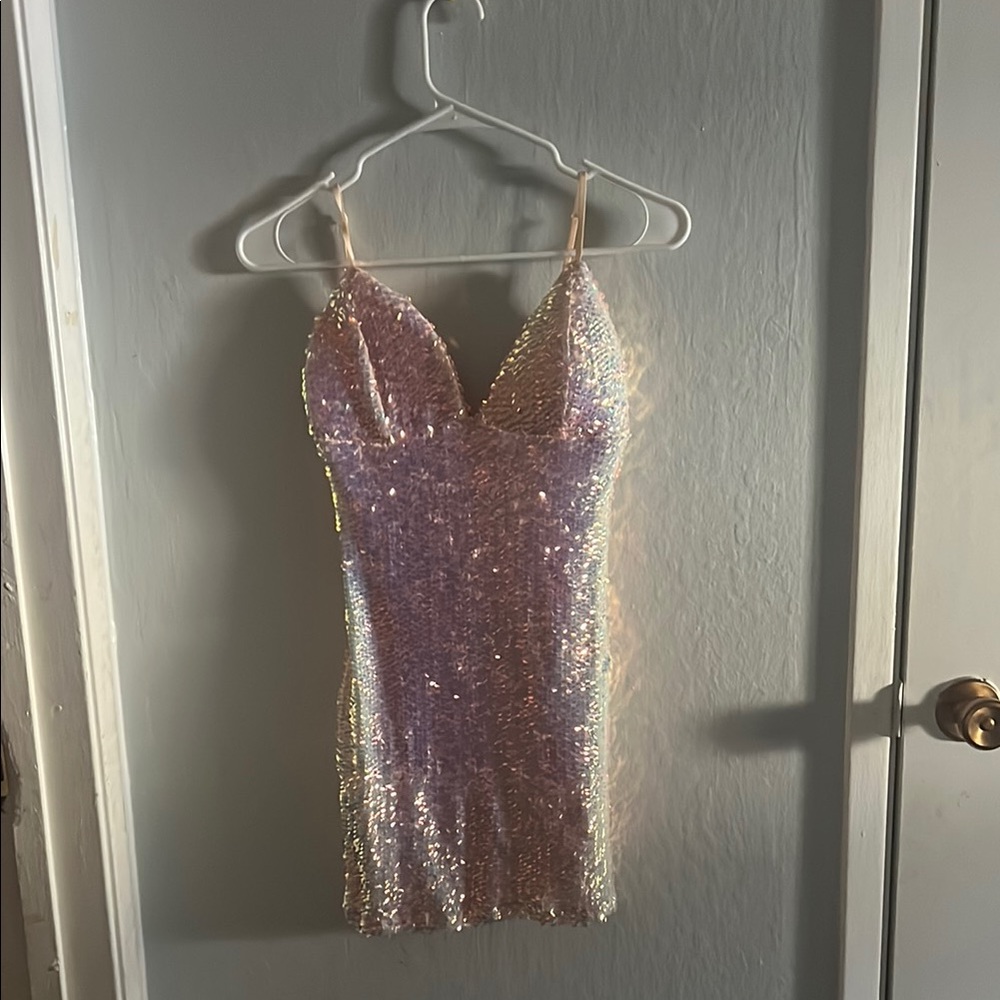 Fashion Nova Pink Sequin Mini Dress